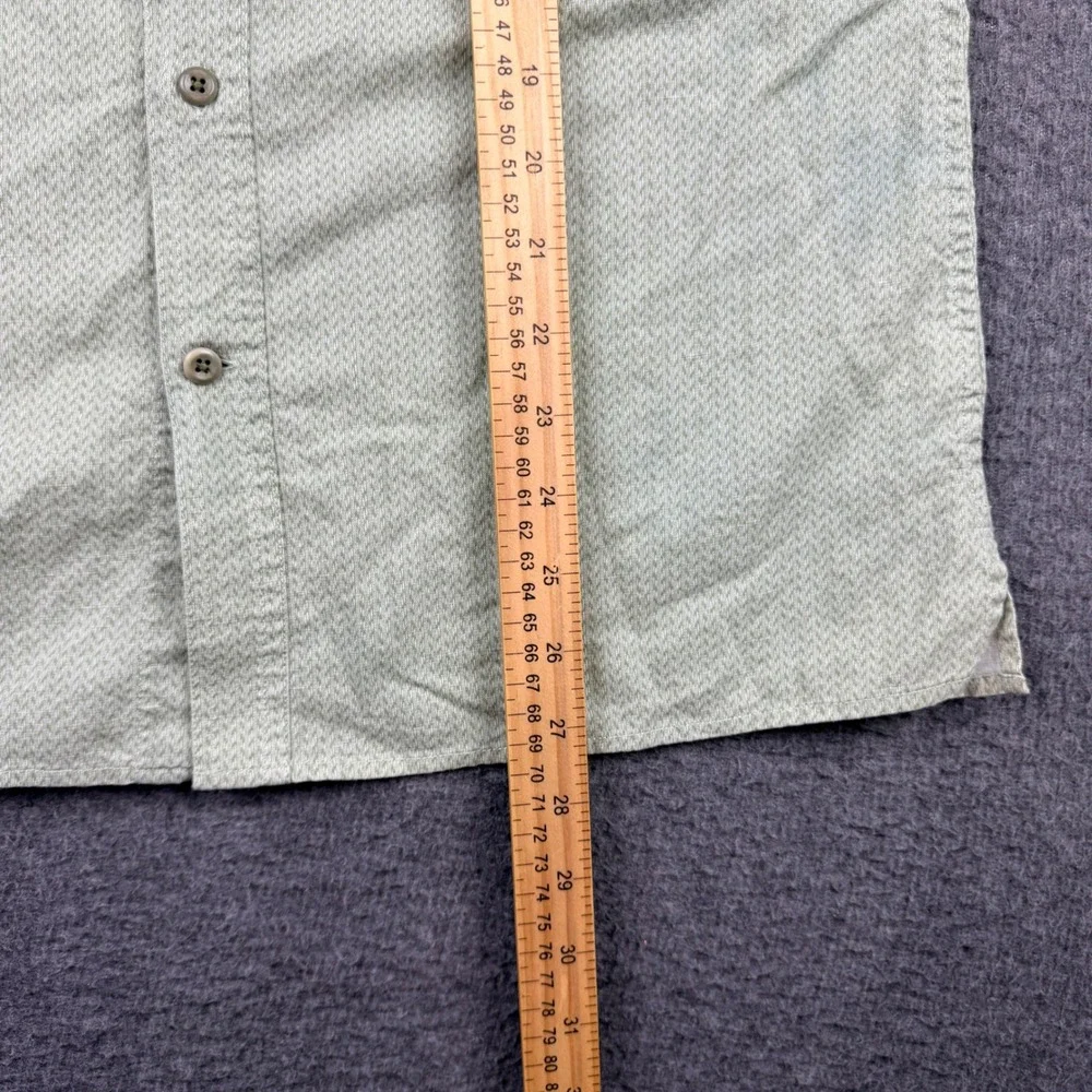 Banana Republic Mens Short Sleeve‎ Button Down Shirt Green Linen Blend Small